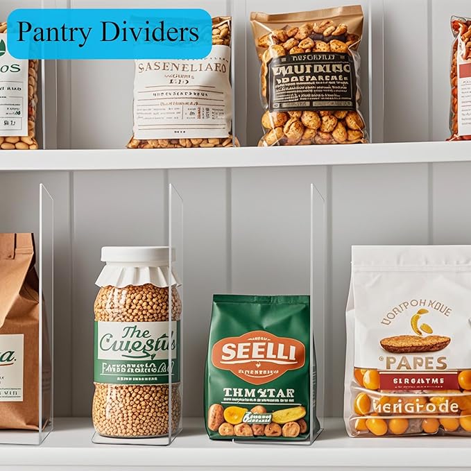 Shelf Dividers for Closet Organization: 12" Tall x 10" Deep Acrylic Closet Shelf Dividers for Clothes Sweater Purse - Free Standing Clear Separators for Shelves