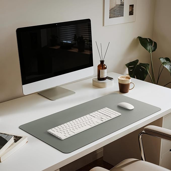 Jotsome Leather Desk Pad Mat, Non-Slip Desk Blotter Pad - Desk Protector for Office, Home, Laptop, and Desktop, Gift for The Holidays or Christmas (Sage, 34" x 17")
