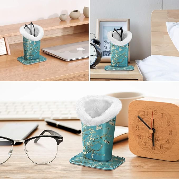 Fintie Plush Lined Eyeglasses Holder, Glasses Stand Case, Anti-scratch Glasses Storage Organizer for Desk, Nightstand, Office