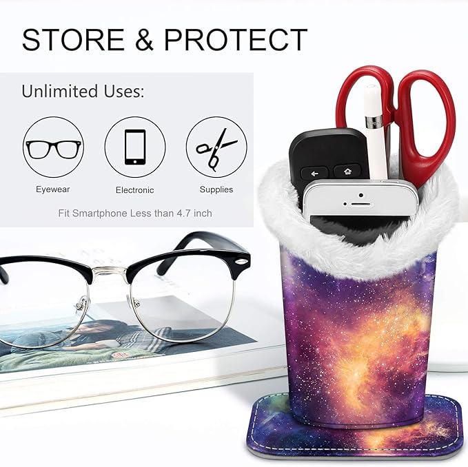 Fintie Plush Lined Eyeglasses Holder, Glasses Stand Case, Anti-scratch Glasses Storage Organizer for Desk, Nightstand, Office