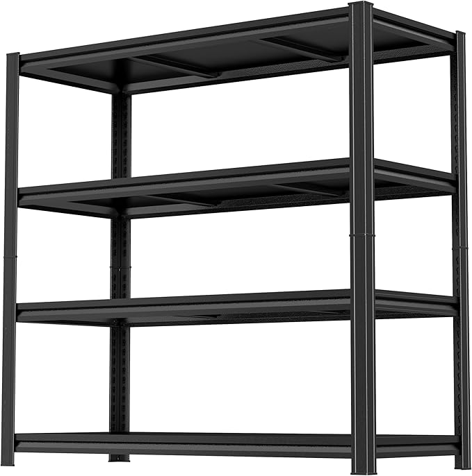 Metal Shelving, Garage Shelving Unit and Storage,Adjustable Storage Shelves, 3000LBS Storage Steel Shelving, for Kitchen Warehouse Pantry Commercial Use, Basement (63in×48in×24in-4 Tier)