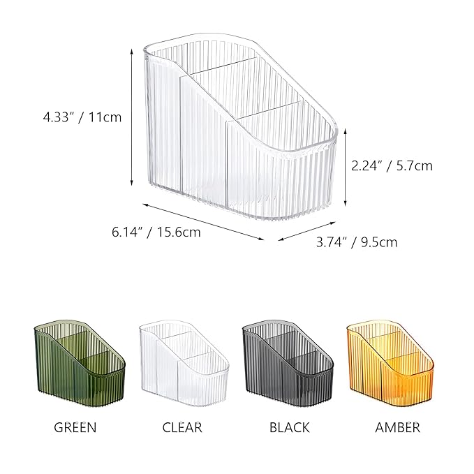 Black Makeup Brush Holder for Vanity, Bathroom Countertop Organizer 6 Cups, Toiletry Storage & Display for Skincare, Perfume, Hairbrush, Sunglasses & Desk Accessories