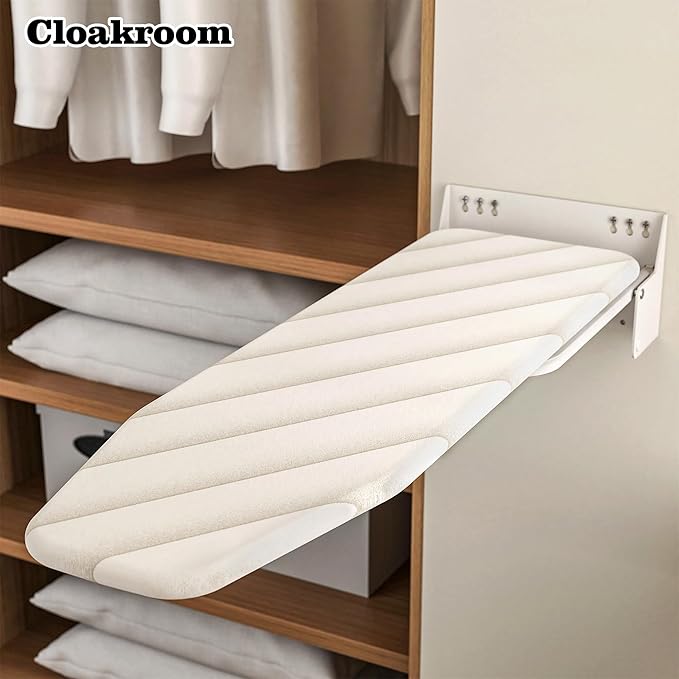 Wall-Mounted Ironing Board 37.4" x 11.8" Compact Mount Fold Down Iron Board Foldable 180° Swivel Iron Board with Heat Resistant Cover Space Saving for Home Laundry Room, Apartment, Dorms