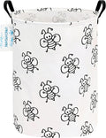 LANGYASHAN Laundry Basket Canvas Fabric Collapsible Organizer Basket for Storage Bin Toy Bins Gift Baskets Bedroom Clothes Children Nursery Hamper (Bee)