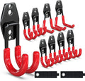 3-H Garage Wall Hooks 10 Pack, Garage Hooks Heavy Duty with Extra Welding Spots, Wall Storage Organizer for Hanging for Garden, Lawn, Yard (Red)