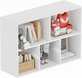 Book Shelf, Wooden Cube Storage Organizer with 11" Open Cubes, Stackable Modular Bookcase for Room Divider Storage, 2 Tier Bookshelf for Living Room, Bedroom, Office (White, 5-Cube)