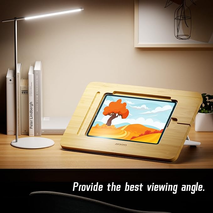 Wooden Tablet Drawing Stand - Portable & Adjustable 5 Angles for Laptop,Laptop Stand Riser,Compatible with 12.9/13 inch iPad Pro(3rd-6th Gen)