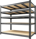 55.1" W Garage Shelves 2230LBS Storage Shelves, 5 Tier Adjustable Metal Shelving, Garage Shelving for Storage, Basement, Warehouse, Pantry, Kitchen, 55.1" W x 24.1" D x 72.1" H, Black