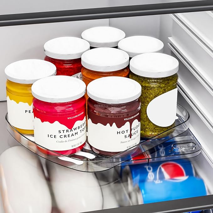 Yieach Clear Refrigerator Lazy Susan Turntable,11.9''x10.2'',Square Fridge Turntable Organizer,Large Rotating Fridge Tray for Kitchen,Countertop,Pantry,Cabinet,Jars and Condiment Organizer,Pack of 1
