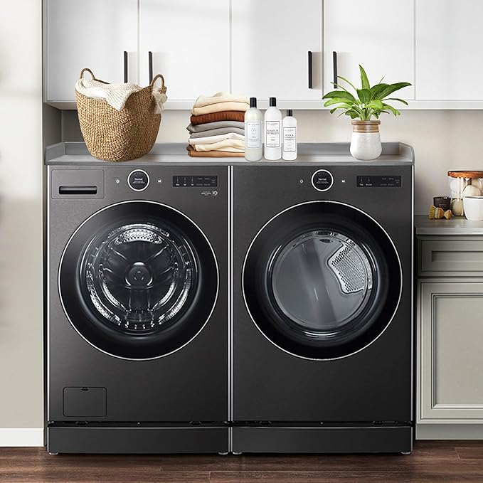 Royxen Washer Dryer Countertop with Solid Wood Core,54“W x 27.5D Laundry Countertop with Edge Rails,Washer and Dryer Topper for Laundry Room Organization (Grey)