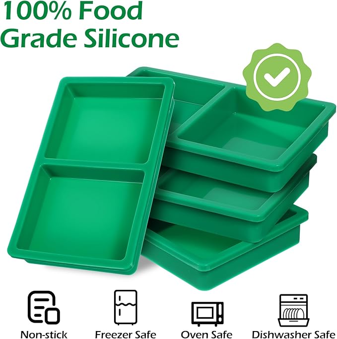 Silicone Tray Dividers for Harvest Right Freeze Dryer Medium and Small Trays, Silicones Food Molds for Harvest right freeze dryer accessories, 4 pcs Green silicone food freezer tray
