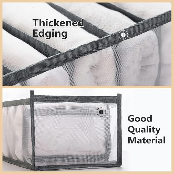 Wardrobe Clothes Organizer,7 Grids Washable Wardrobe Clothes Organizer,Foldable Clothes Drawer Mesh Separation Box,Organizer Clothes Drawer Mesh Separation Box