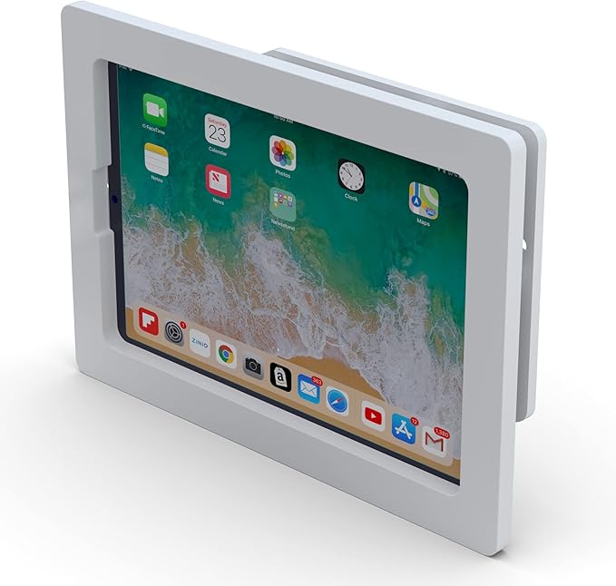 TABcare Anti-Theft Acrylic VESA Enclosure for Apple iPad mini 4/5 with Free Wall Mount Kit & 90-Degree Angle Charge Cable (iPad mini 4/5 8", Black)