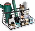 Hair Tool Organizer, Movable Hair Dryer Holder, Hair Styling Tools Storage for Vanity, Bath Counter Organizer, Bathroom Trays for Hair Toiletry, Makeup (12" x 7.7" x 5.8", Marble-Black)