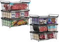 iSPECLE Chest Freezer Organizer Bins - Fit 10 to 20 Cu.FT Deep Freezer, 6 Pack Large Expandable Stackable Bins Sort Frozen Food Easy to Get Food from Bottom without Digging, Better Ventilation, Black