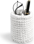 HOSROOME Glasses Holder for Nightstand Boho Decor Eyeglass Holder Stand for Office Desk Organizer Makeup Brush Holder Organizer-White