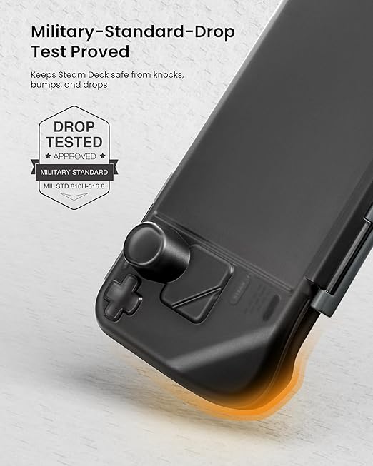 tomtoc Armor Case for Steam Deck/OLED, Steam Deck Hard Shell, Slim Portable Travel Carry Case, Shock-proof, Charging Convenience, with Military Grade Protection, Protective Cover