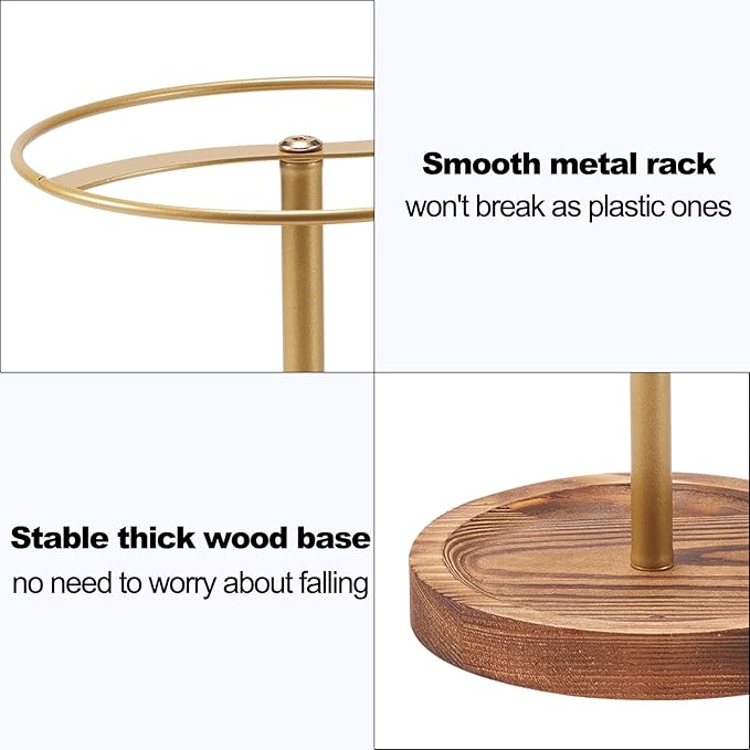 Sunglasses Organizer Wood Glasses Holder Stand, Metal Sunglass Storage Display Rack for 12Pairs Eyeglasses, Eyewear Organizer for Dresser Table Desk Countertop Bedroom (Gold Frame)