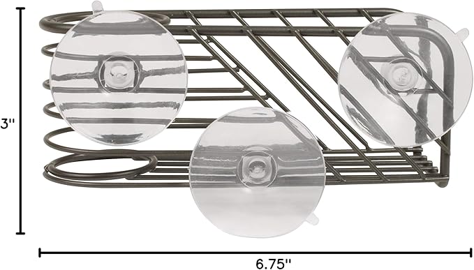 Spectrum Diversified Wright Sink, Geometric Soap & Sponge Kitchen Sink & Shower Modern Kitchen & Bathroom Organizer, Sponge Holder with Suction Cups, 1 EA