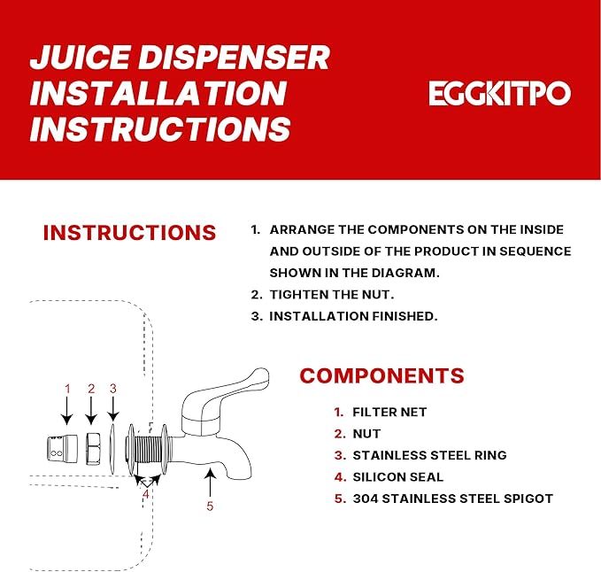EGGKITPO 2.2 Gallon Drink Dispensers with 304 Stainless Steel Spigot for Parties Lemonade Dispenser with Wood Bracket Clear Cover Polycarbonate Beverage Dispenser for Home Use