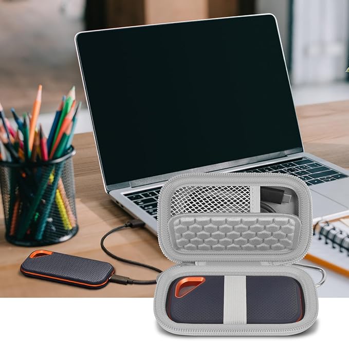 Hard Case Compatible with SanDisk Extreme PRO 500GB 1TB 2TB 4TB Portable External SSD. Carrying Travel Holder for Crucial X8 Solid State Drive (Box Only)-Grey