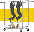 Raybee Clothes Rack Load 630LBS, Heavy Duty Clothes Rack, Rolling Clothing Racks for Hanging Clothes with Wheels, Adjustable & Commercial Garment Rack, 22" D x 75" W x 68" H