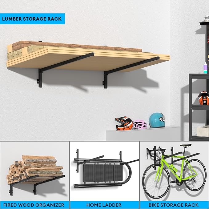 Kayak Storage Rack Heavy Duty, Adjustable Wall Mount Hanger for Indoor Garage & Outdoor Storage, Storage Rack for Kayak, Canoe, Surfboard & Paddle Board (Kayak Storage Rack Wall Mount 1)