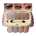Glitter Eyeshadow Palette, Ultra-Shiny Sparkle Shimmer Eye Shadow with Fine Powder, Natural Pigment, Waterproof Sweat-Proof Long-Lasting Color, Shiny Multi-Color Nude Earth Tone Makeup Palette-6#