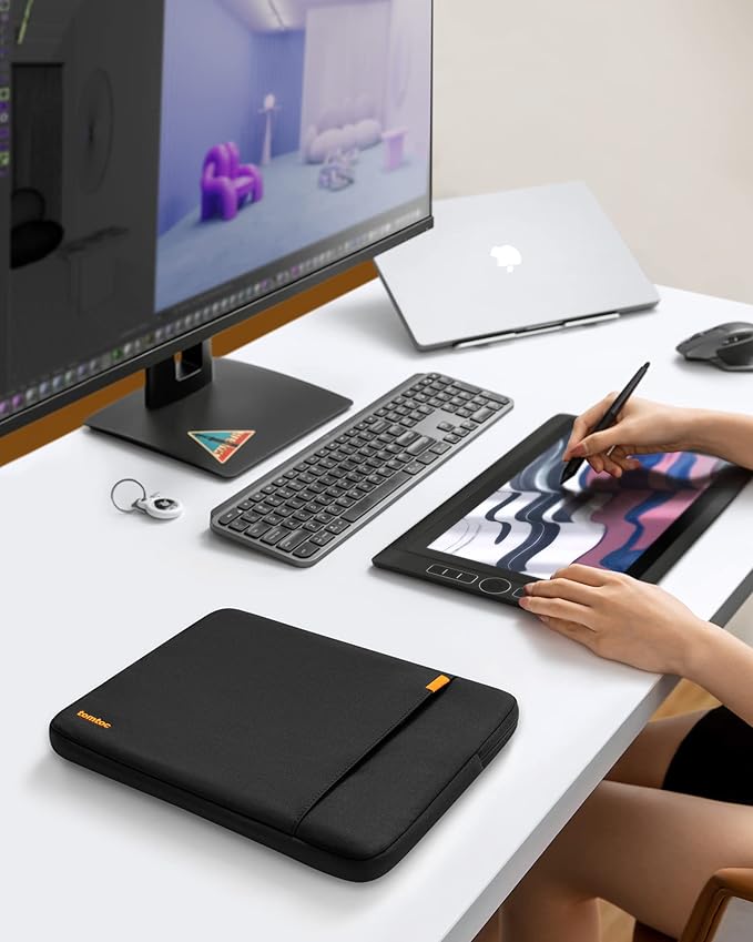 tomtoc 360° Protective Laptop Sleeve for 14-inch MacBook Pro M5/M4/M3/M2/M1 Pro/Max A3434 A3112 A3401 A3185 A2992 A2918 2025-2021, Water-Resistant Case Bag with Accessory Pocket for 13.8Surface Laptop