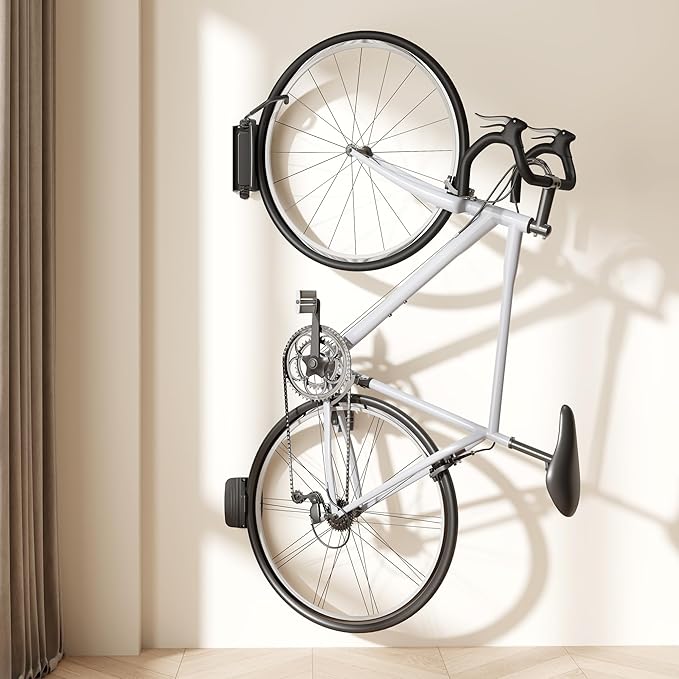 Bike Rack Garage, Heavy Duty Swivel Bike Wall Mount, Holds 77 Lbs, Bike Hangers for Garage, Adjustable Indoor Bike Storage for Bedroom Home Office, 1 Pack