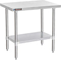 DuraSteel 24x36 Stainless Steel Work Table - NSF Commercial Prep Metal Table - Outdoor Pizza Oven Stand w/Under Shelf - Kitchen Island Laundry Utility Garage Microwave Stand Large Rolling Storage Cart