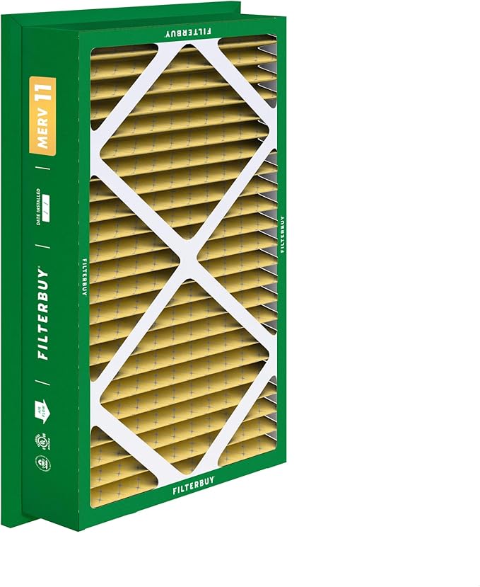 Filterbuy 16x25x5 Air Filter MERV 11 Superior Pet & Allergy Defense (4-Pack), Electrostatic Pleated HVAC AC Furnace Filters for Honeywell Return Grille (Actual Size: 14.38 x 23.38 x 3.69)