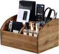 OKSQW Wooden Desk Organizer, Solid Wood Pen Holder for Desktop Organizer, No Need Assembly, Home Office Supplies Workspace Organizers Mail Holder Remote Control Countertop Storage Box