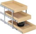 WelFurGeer 3-Tier Pull Out Cabinet Organizer with Soft Close, Heavy-Duty Slide Out Drawers for Cabinets, Pull Out Drawers for Cabinets, Bottom Mount Shelves for Kitchen, Pantry, Bathroom