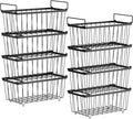 iSPECLE Deep Freezer Organizer Bins - 8 Pack Stackable Freezer Organizer Bins for 7 Cu.FT Chest Freezer Sort Food, Easy to Get Food from Bottom, Better Ventilation, Black