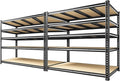 55.1" W Garage Shelves 2230LBS Storage Shelves, 5 Tier Adjustable Metal Shelving, Garage Shelving for Storage, Basement, Warehouse, Pantry, Kitchen, 55.1" W x 24.1" D x 72.1" H, Black, 2 Pack