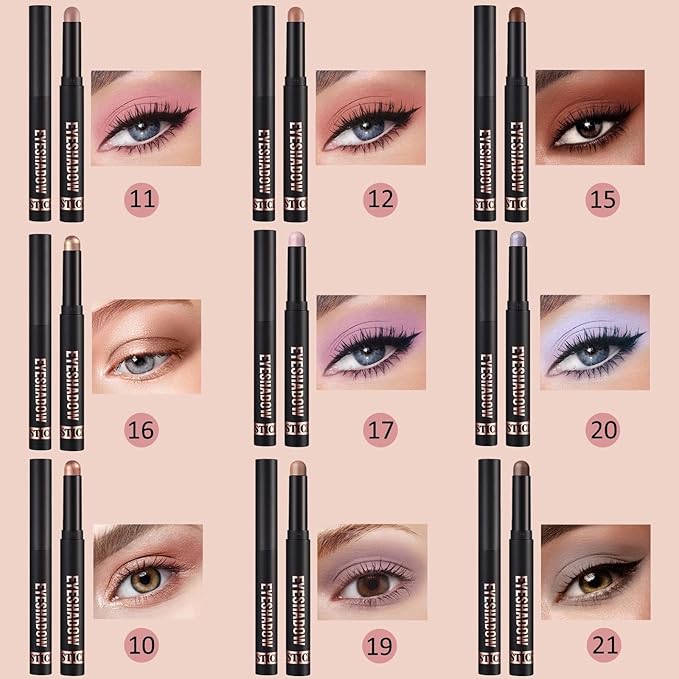 Blue Eyeshadow Stick Blendable Cream Eyeshadow Waterproof Long Lasting High Pigmented eyeshadow Pencil, Hypoallergenic Nude Eye Shadow Stick (20# Periwinkle Matte)
