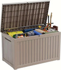 230 Gallon Waterproof Outdoor Storage Box, UV Resistant Resin Deck Box with Hydraulic Rod for Reinforced Stability, Perfect for Patio, Garden, and Pool, Grey