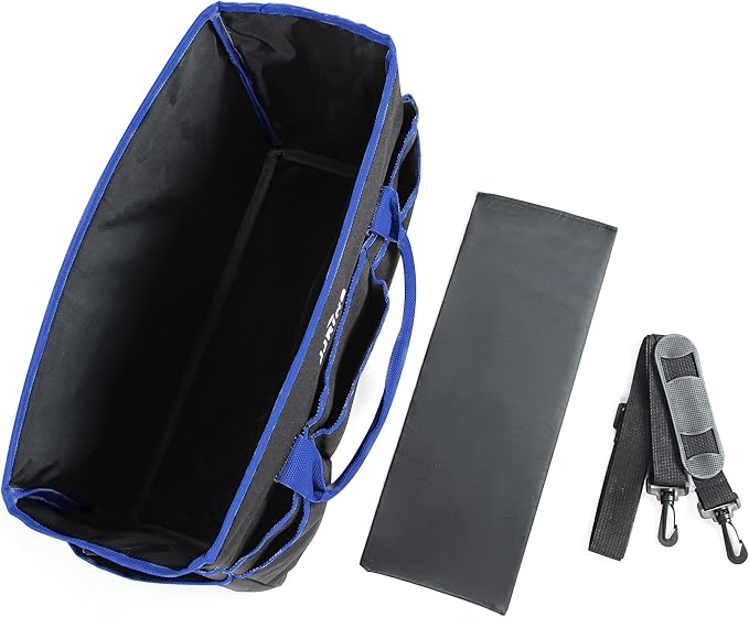 Large Multi-Functional Carrying Bag, 600D Nylon Artist Tote Bag with 16 Pockets Caddy for Art, Craft, Sewing, Make-up or School, Medical, Office Supplies Organizer, Blue