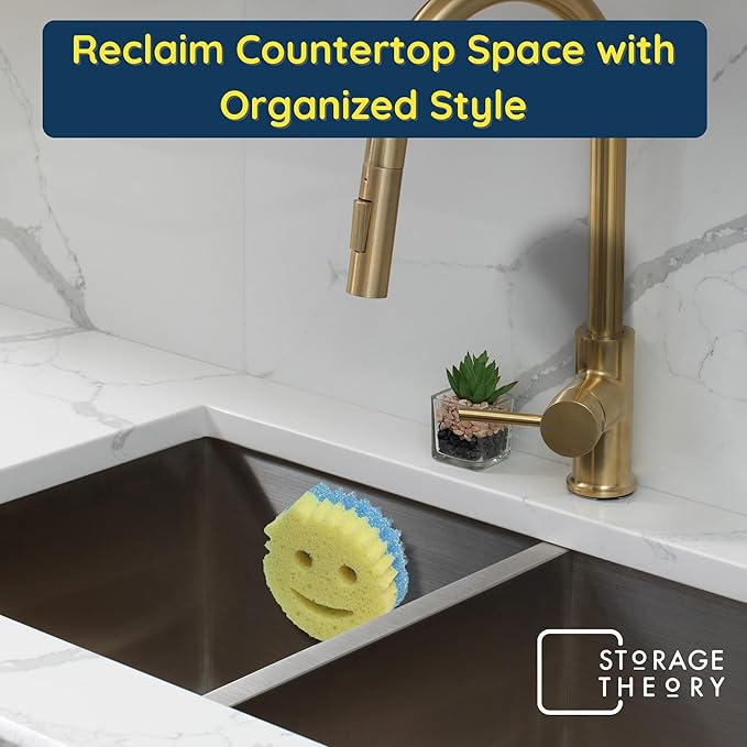 Scrub Daddy Sponge Holder - Stop Soggy Sponges with Suction Cup Caddy - Compatible Scrub Mommy Holder & Kitchen Sink Organizer by BeraTek - White, 1-Pack