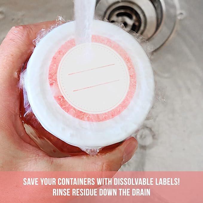 Canning Labels Dissolvable Stickers for Mason Jars and More (2" Round 200/roll) Canning Supplies Washes Off in Seconds Like Magic - Jar Labels Homemade Jam, Jelly, and More (Amaranth Red)
