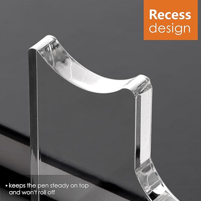 SANRUI Acrylic Pen Holder Display Stand, Shop Fountain Pencil Makeup Brush Rack, Ballpoint Pen Showholder, Paintbrush Drying Rack Organizer Desk for Home School Office Or Store Use