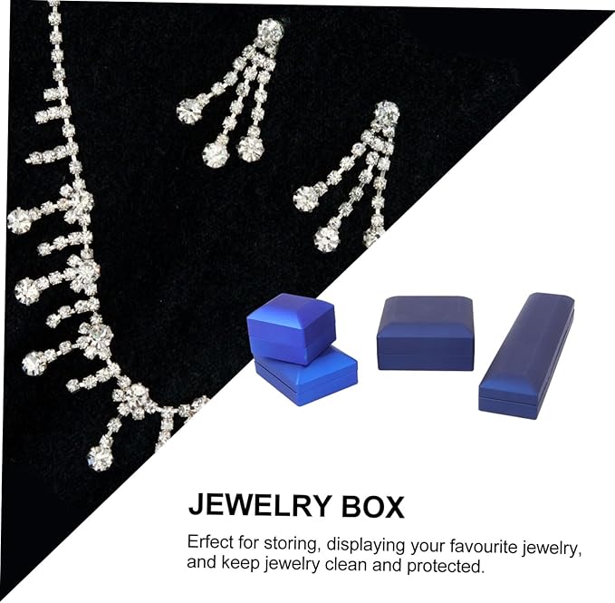 Unomor 4pcs LED Lighted Jewelry Box with Ring Pendant Necklace Bracelet Storage Cases Jewelry Organizer with Built LED Lights for Dazzling Display and Scratch Protection