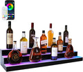 Led Lighted Liquor Bottle Display Shelf, 40 Inch 3 Tier Whiskey Rack, Support USB, Bar Stand with RF Remote & App Control, Illuminated Acrylic Lighting Shelves for Home Bar, Party
