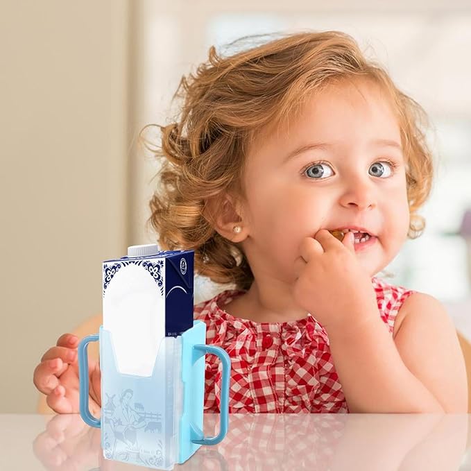 Milk Box Holder - No Squeeze Cup Holder Milk Box, Reusable Juice Bag Holder, Portable Juice Bag Length Adjustable | Juice Bag Holder with Straw Juice, Spill Proof Milk Carton Holder for Home