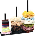 SMUK 3-Tiers Acrylic Scrunchie Holder Organizer, Black Hair Tie Holder Stand for Women Teen Girls Scrunchie Storage Scrunchy Hair Accessories Organizer