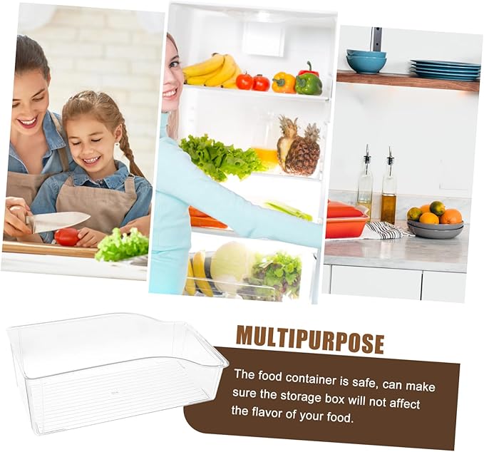 Clear Refrigerator Drawer Organizer Storage Container for Fridge Food-grade Storage Box for Kitchen Transparent Fridge Organizer Bin for Vegetables and Meat Preservation