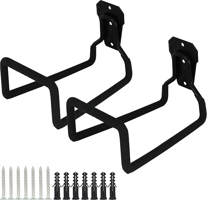 PHYEX 2 Pack Garden Hose Holder Wall Mount, Metal Hanger With Protective Coating, Water Hook for Outside Yard, Fits 50-100 ft Expandable Hoses, Perfect for Outdoor Storage Needs