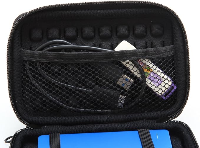 KAYOND Anti-Shock Silver Aluminium Carry Travel Protective Storage Case Bag for 2.5" Inch Portable External Hard Drive HDD USB 2.0/3.0 (Blue)