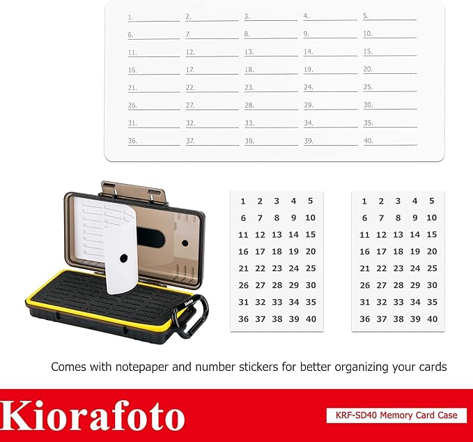 40 Slots Durable Memory Card Case Holder Organizer Keeper Water-Resistant Protector for SD SDHC SDXC Cfexpress Type A Camera Memory Card for Sony PSV PS Vita for Nintendo Switch Game Cards Storage